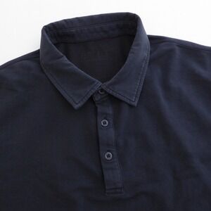 BYLT Mens Drop-Cut Lux Polo Shirt Navy Blue Short Sleeve Size Large Cotton Blend